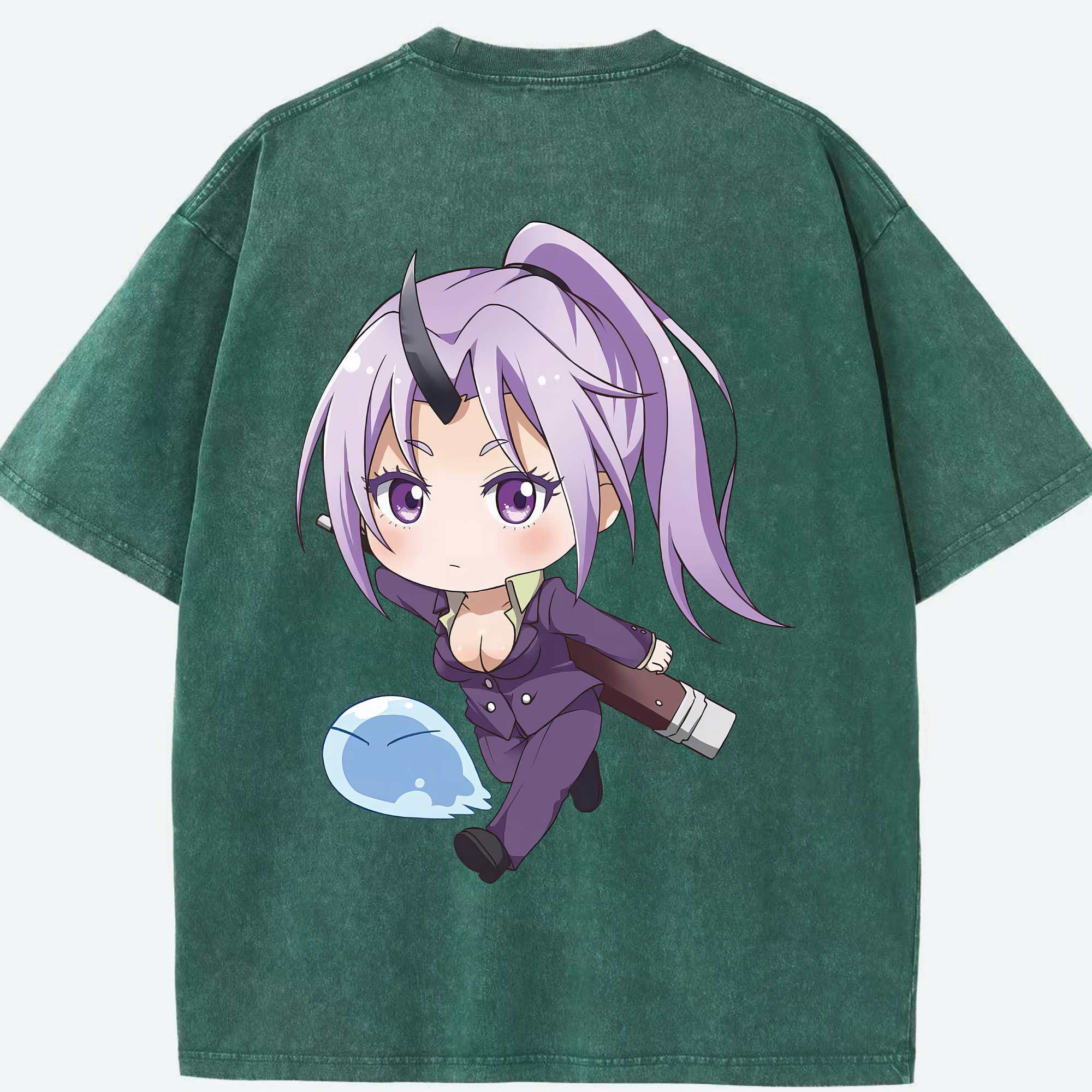 （画像用） 転スラ Regarding Reincarnated to Slime 綿100% ヴィンテージ風 半袖Tシャツ（背面プリント）